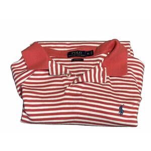 Polo Ralph Lauren Men’s Short Sleeve Polo Shirt Red White Stripe Blue Horse